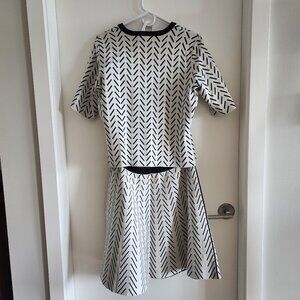 RW&Co White & Black Reversible Sweater / Skirt Set